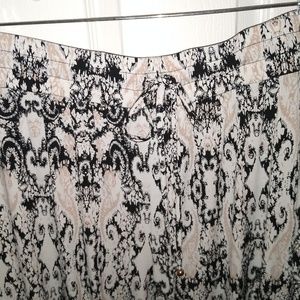 Wide leg pants Black/White/Tan